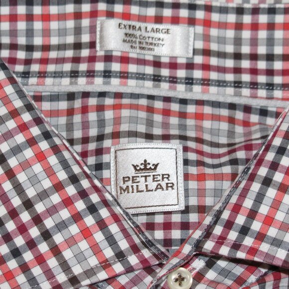 Peter Millar Long Sleeve Plaid Dress  Mens XL Button Down - Picture 3 of 5